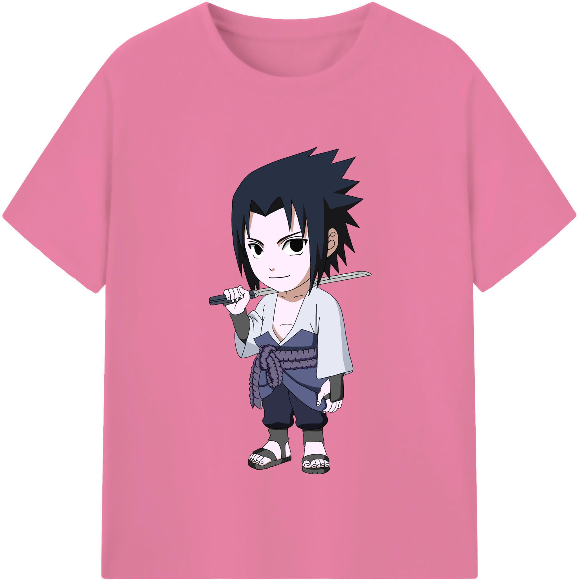 （画像用） NARUTO -ナルト- うちは サスケ Uchiha Sasuke 綿100％半袖Tシャツ（フロントプリント）